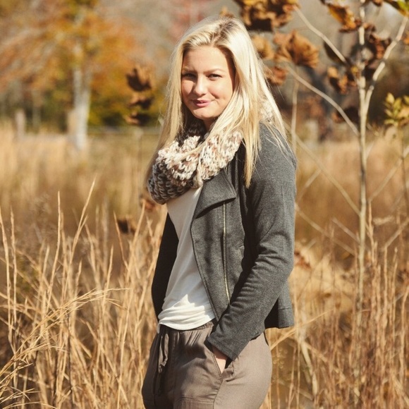 Charcoal Knit Moto Blazer - Picture 2 of 3